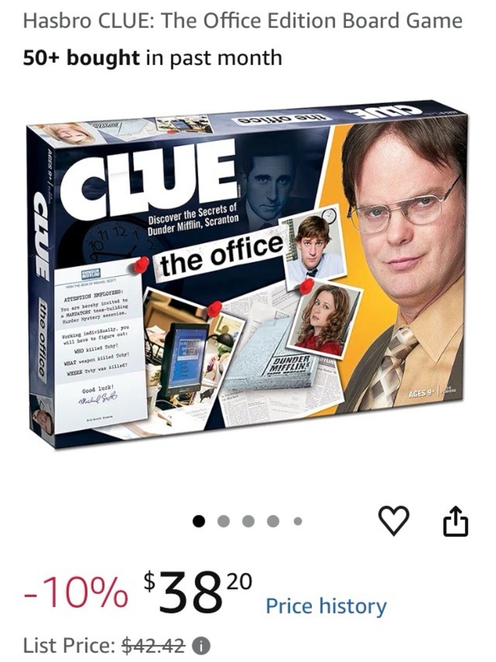 NWT Hasbro CLUE: The Office Edition Board Game  AGES 9+ 3-6 Players